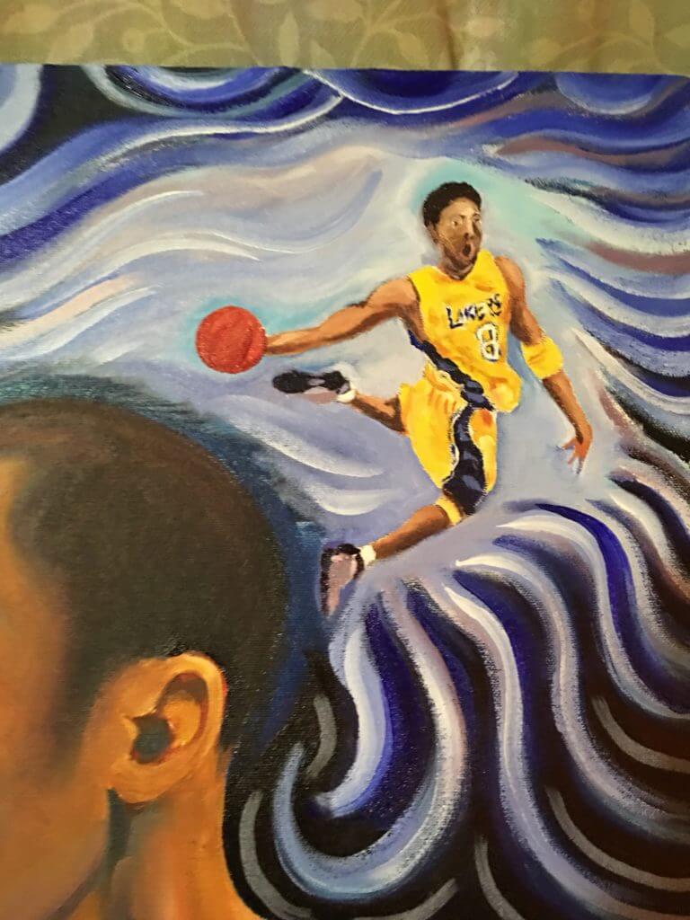 Kobe Bryant Oil Painting Progress